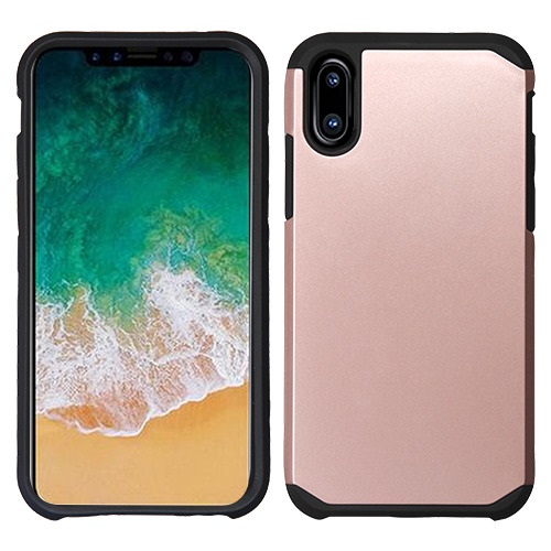 Picture of Asmyna Astronoot Protector Cover for Apple iPhone XS/X - Rose Gold / Black