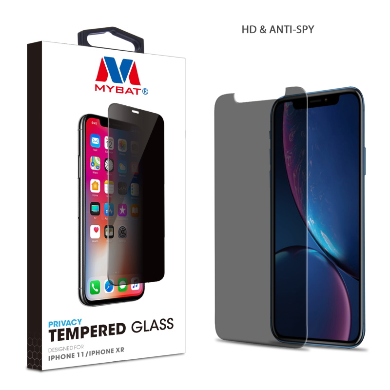 Picture of MyBat Privacy Tempered Glass Screen Protector (2.5D) for Apple iPhone 11 / XR - Transparent Smoke