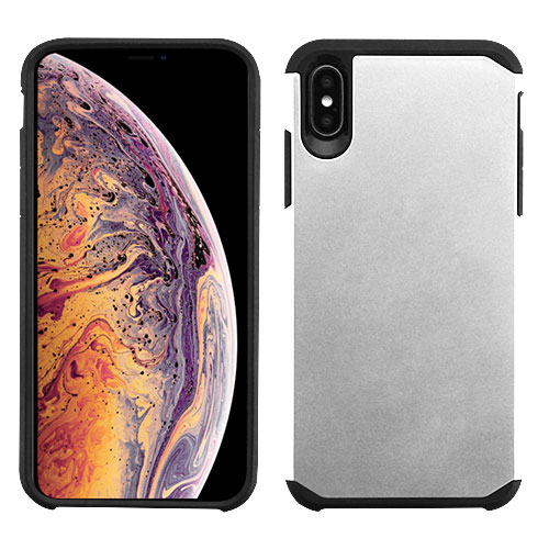 Picture of Asmyna Astronoot Protector Cover for Apple iPhone XS Max - Silver / Black