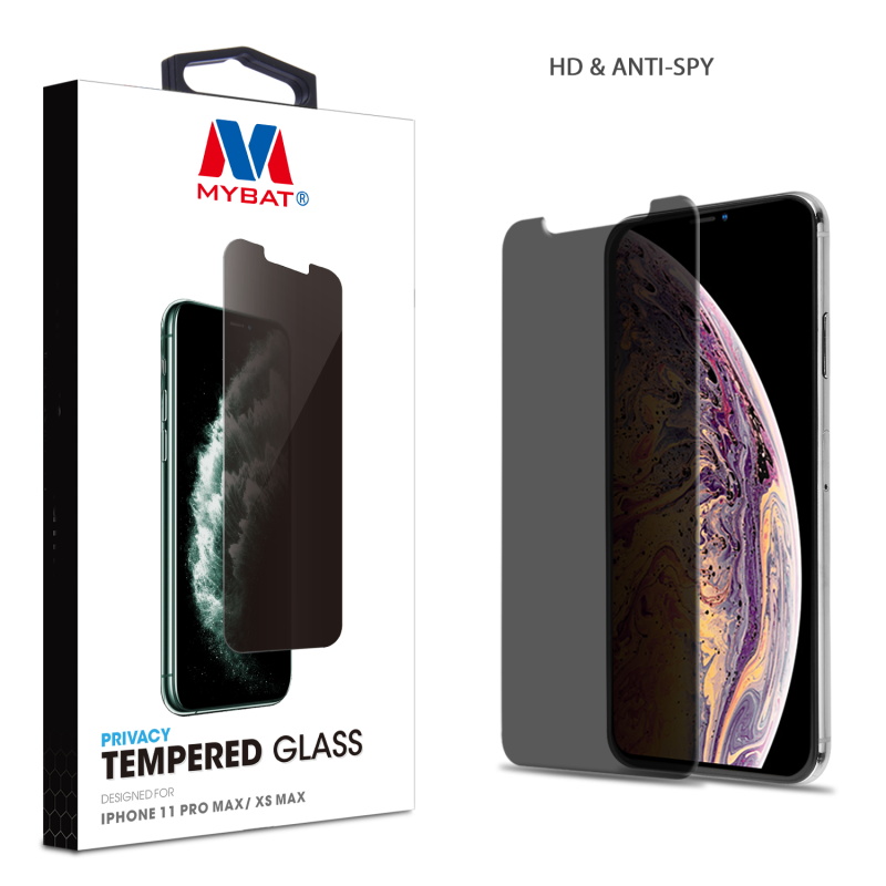 Picture of MyBat Privacy Tempered Glass Screen Protector (2.5D) for Apple iPhone 11 Pro Max / XS Max - Transparent Smoke