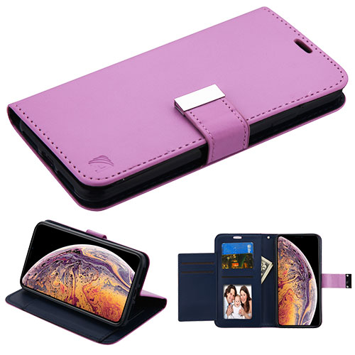 Picture of Asmyna MyJacket Wallet Xtra Series for Apple iPhone XS Max - Purple / Dark Blue