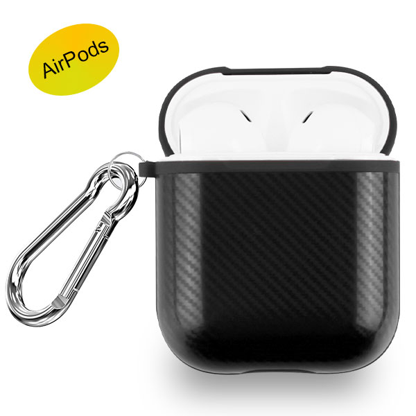 Picture of MyBat Carbon Fiber Protective Case for Apple AirPods with Wireless Charging Case - Black