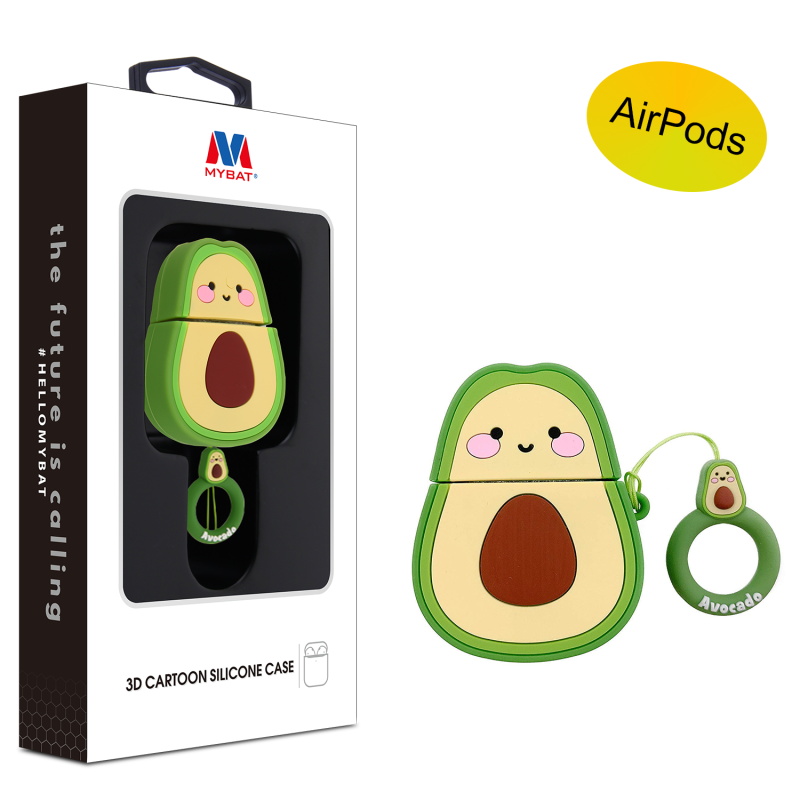 Picture of MyBat 3D Cartoon Silicone Case for Apple AirPods with Wireless Charging Case - Avocado