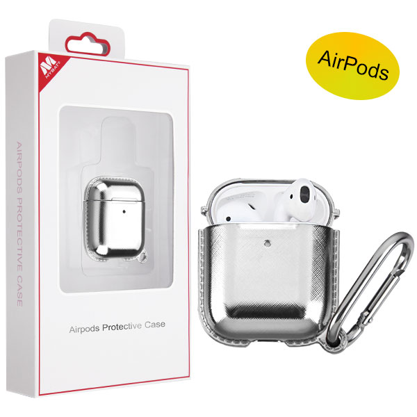 Picture of MyBat Electroplated Protective Case for Apple AirPods with Wireless Charging Case - Silver