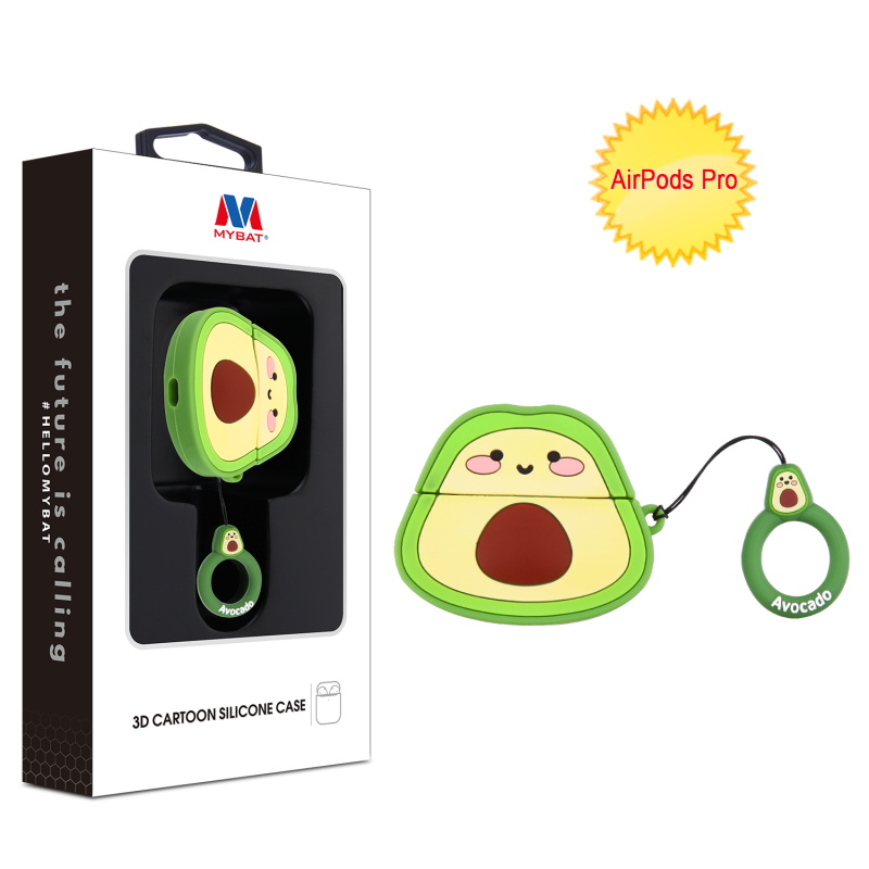 Picture of MyBat 3D Cartoon Silicone Case for Apple AirPods Pro with Wireless Charging Case - Avocado