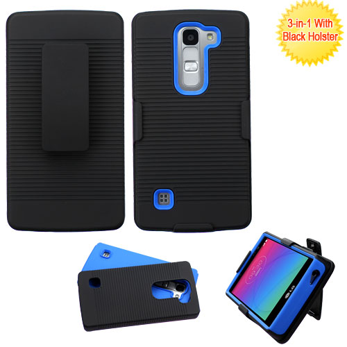 Picture of Asmyna Advanced Armor Protector Cover (with Black Holster) for Lg H443 (Escape 2) / Logos - Black / Dark Blue