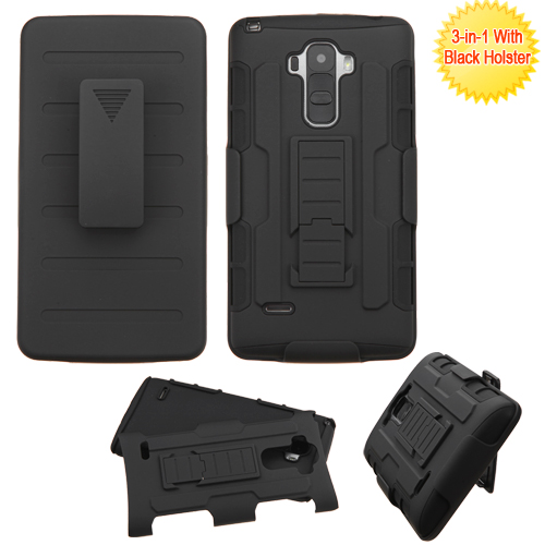 Picture of Asmyna Advanced Armor Stand Protector Cover (with Black Holster) for Lg LS770 (G Stylo) / H740 (G Vista 2) - Black / Black