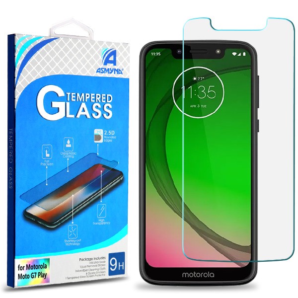 Picture of Asmyna Tempered Glass Screen Protector (2.5D) for Motorola Moto G7 Play Alcatel T-Mobile Revvlry - Clear