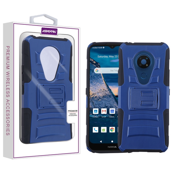 Picture of Asmyna Advanced Armor Stand Protector Cover for Nokia C5 Endi - Dark Blue / Black