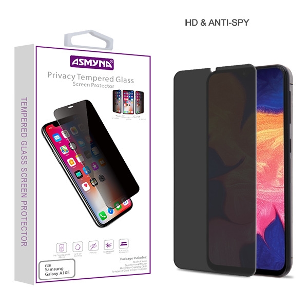 Picture of Asmyna Privacy Tempered Glass Screen Protector (2.5D) for Samsung Galaxy A10E - Transparent Smoke