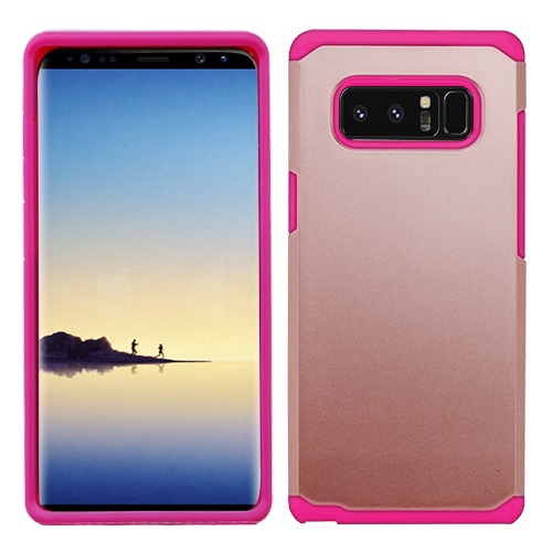 Picture of Asmyna Astronoot Protector Cover for Samsung Galaxy Note 8 - Rose Gold / Hot Pink