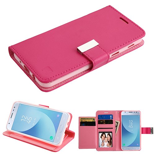 Picture of Asmyna MyJacket Wallet Xtra Series for Samsung J337 (Galaxy J3 (2018)) / Galaxy J3 Star - Hot Pink / Pink