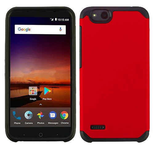 Picture of Asmyna Astronoot Protector Cover for Zte Fanfare 3/Tempo Go / Z855 (Avid 4) - Red / Black