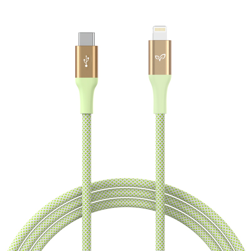 Picture of EcoBlvd LifeVine Mfi USB-C to Lightning Cable (L=6 FT) - Green