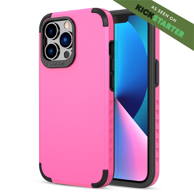 Picture of EcoBlvd Mojave Collection Case for Apple iPhone 13 Pro - Wildflower Pink (100% Compostable & Plant-Based)