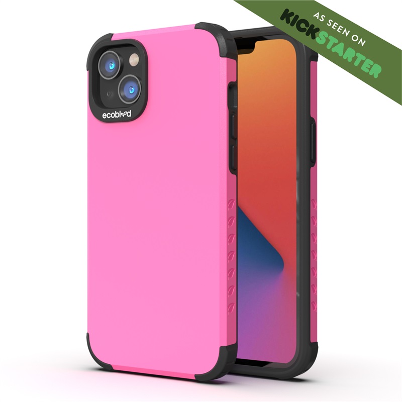 Picture of EcoBlvd Mojave Collection Case for Apple iPhone 14 (6.1) / 13 (6.1) - Wildflower Pink (100% Compostable & Plant-Based)