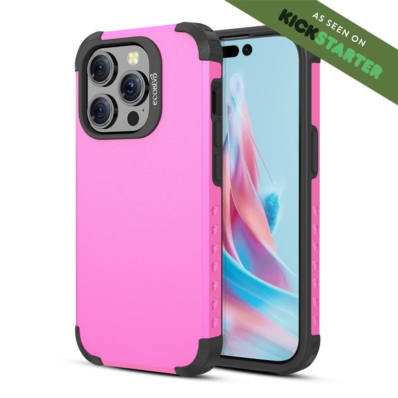 Picture of EcoBlvd MojaveCollectionCase for Apple iPhone 15 Pro (6.1) -Wildflower Pink (100% Compostable & Plant-Based)