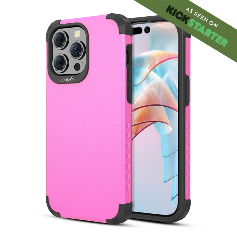 Picture of EcoBlvd MojaveCollectionCase for Apple iPhone 15 Pro Max (6.7) -Wildflower Pink (100% Compostable & Plant-Based)