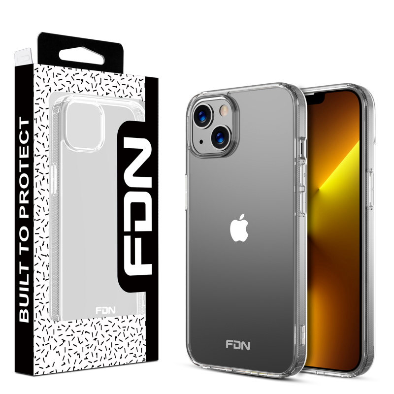 Picture of FDN Sturdy Gummy Cover for Apple iPhone 13 (6.1) / 14 (6.1) - Highly Transparent Clear / Transparent Clear