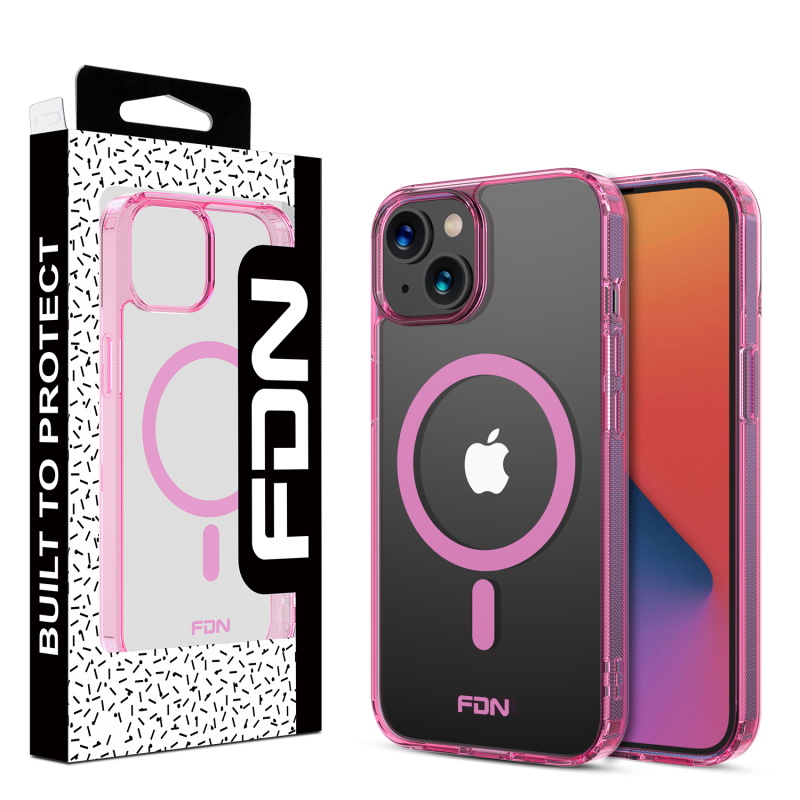 Picture of FDN Clear Series  w/ MagSafe Case for Apple iPhone 13 (6.1) / 14 (6.1) - Transparent Pink