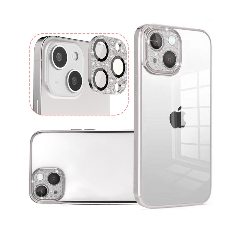 Picture of RADIANT SERIES TRANSPARENT CLEAR CASE WITH DIAMOND FULL CAMERA LENS RAISED PROTECTION FOR IPHONE 14 (6.1") - SILVER