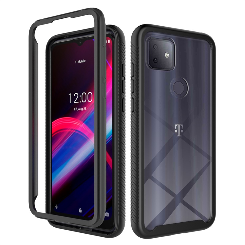 Picture of TOUGH FUSION-X CLEAR RUGGED TPU BUMPER WITH HARD PC CLEAR    BACK SHOCKPROOF FOR T-MOBILE REVVL 5G - BLACK