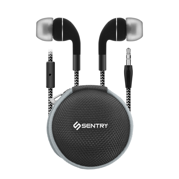 Picture of Sentry Tunes Wired Ear Buds with Zipper Carrying Case - BLACK