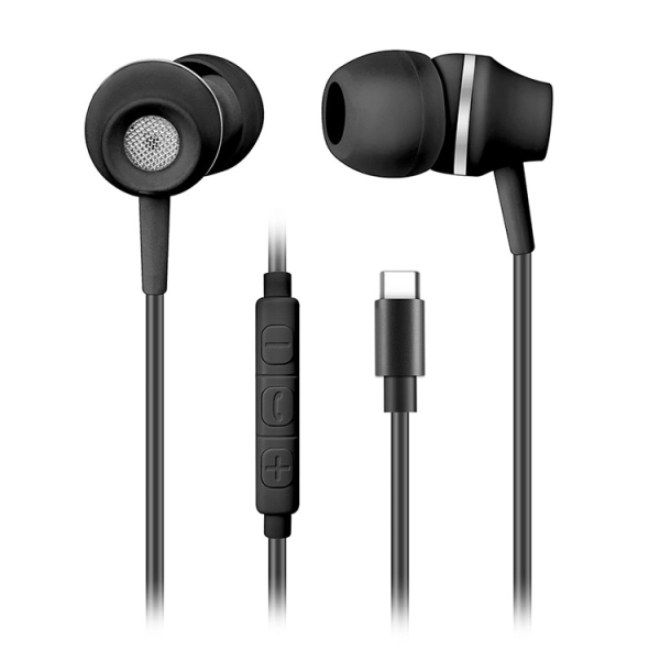 Picture of USB-C Plug Ear Buds w. Mic Black