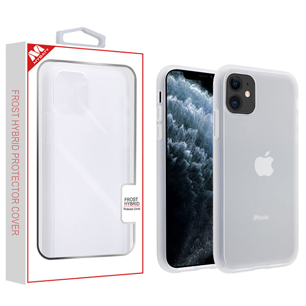 Picture of MyBat Frost Hybrid Protector Cover for Apple iPhone 11 Pro - Semi Transparent White Frosted / Rubberized Semi Transparent White