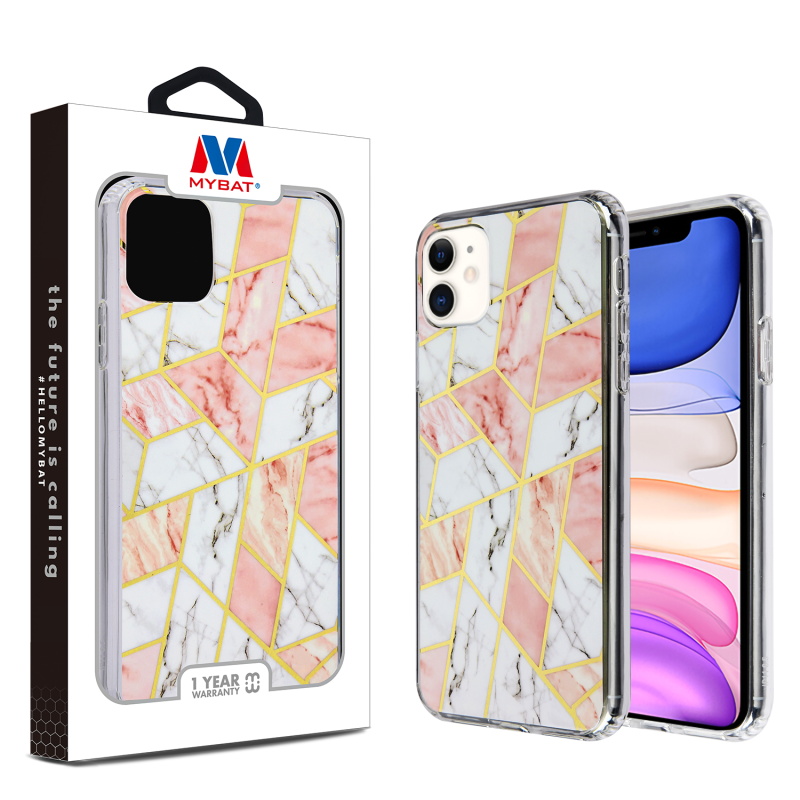 Picture of MyBat Fusion Protector Cover for Apple iPhone 11 - Electroplated Pink Marbling