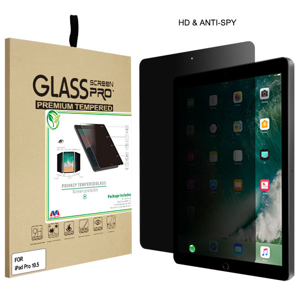 Picture of MyBat Privacy Tempered Glass Screen Protector (2.5D) for Apple iPad Pro 10.5 (A1701,A1709,A1852) / iPad Air 10.5 (2019) - Transparent Smoke