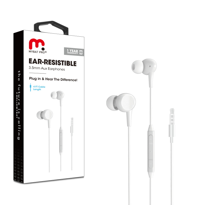 Picture of MyBat Pro 3.5mm Plug Wired Stereo Handsfree - White