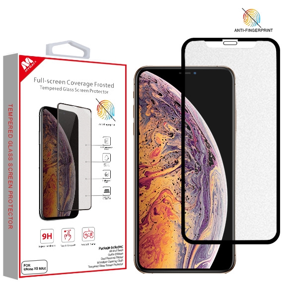 Picture of MyBat Full-screen Coverage Frosted Tempered Glass Screen Protector for Apple iPhone XS Max / 11 Pro Max - Black