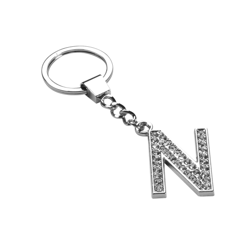 Picture of Valor GLAMOROUS LETTER "N" KEYCHAIN WITH WHITE CRYSTALS