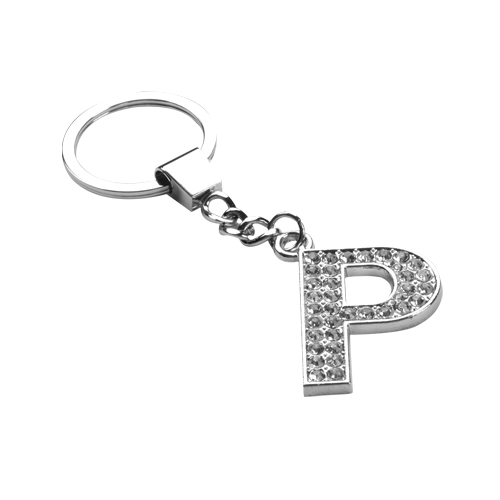 Picture of Valor GLAMOROUS LETTER "P" KEYCHAIN WITH WHITE CRYSTALS