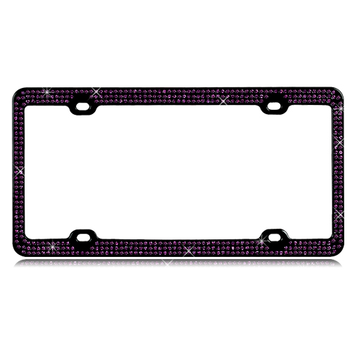 Picture of Valor Purple Crystals Black Metal Frame with Triple Row Crystals