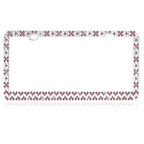 Picture of Valor Lavish Chrome Metal Checkers with Blend of Sparkling Pink Crystals Design Metal Frame with Crystals