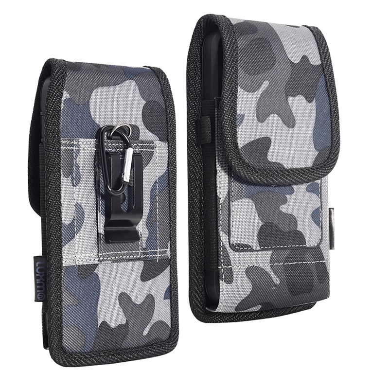 Picture of LUXMO Large Vertical Universal Nylon Pouch w/ Dual Card Slots - Grey Camo