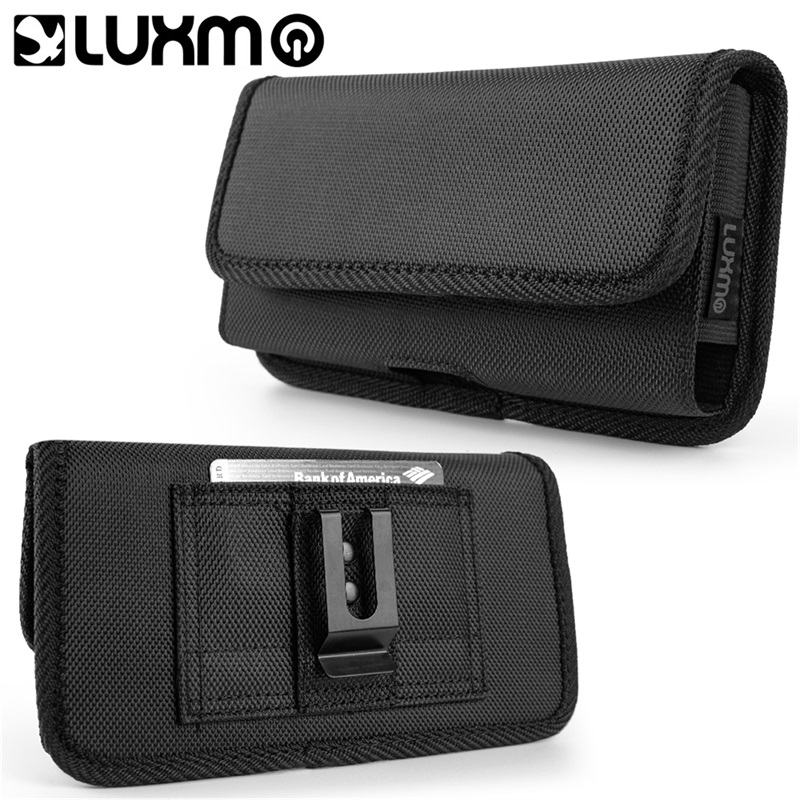 Picture of LUXMO Extra Large Horizontal Universal Nylon Pouch w/ Dual Card Slots - Black