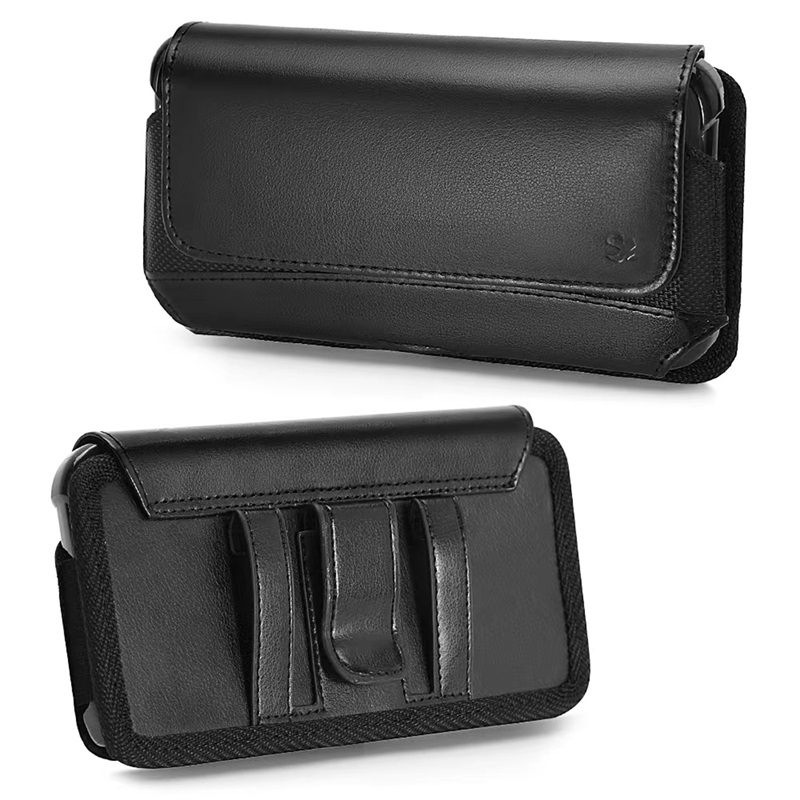 Picture of LUXMO Medium Horizontal Universal Leather Nylon Pouch - Black