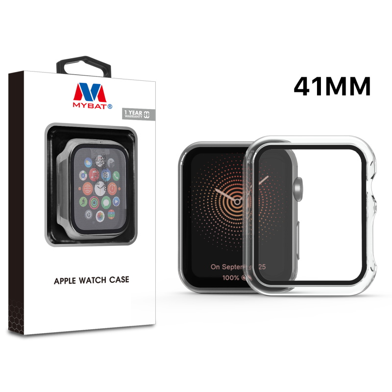 Picture of MyBat Fusion Protector Case (with Tempered Glass Screen Protector) for Apple Watch Series 7 41mm/Watch Series 9 41mm / Watch Series 8 41mm - Transparent Clear