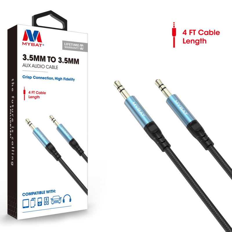 Picture of MyBat 3.5mm Male to 3.5mm Male Audio Cable (L=4 FT) - Black