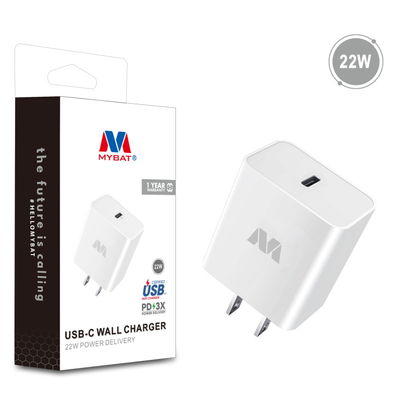 Picture of MyBat USB-C Wall Charger (22W Power Delivery) - White