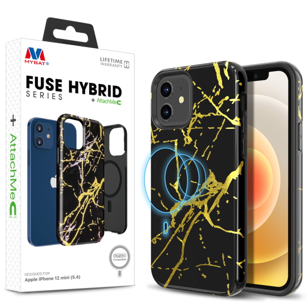 Picture of MyBat Fuse Series Case +AttachMe for Apple iPhone 12 mini (5.4) - Black Marble