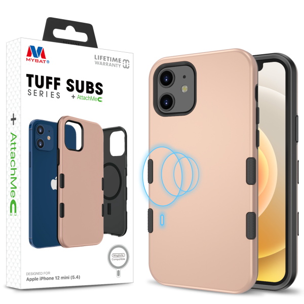 Picture of MyBat TUFF SUBS SERIES Case + AttachMe with MagSafe Compatible for Apple iPhone 12 mini (5.4) - Rose Gold / Black