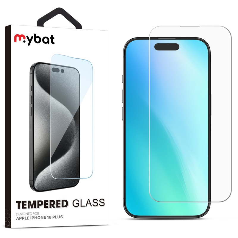 Picture of MyBat Tempered Glass Screen Protector (2.5D) for Apple iPhone 16 Plus - Clear