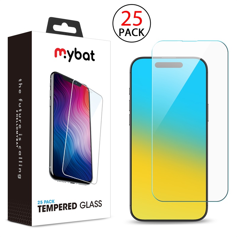 Picture of MyBat Tempered Glass Screen Protector (2.5D)(25-pack) for Apple iPhone 16 Pro Max - Clear