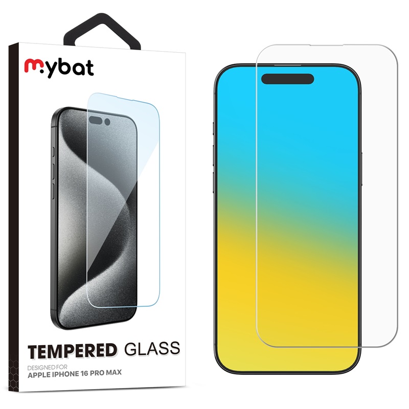 Picture of MyBat Tempered Glass Screen Protector (2.5D) for Apple iPhone 16 Pro Max - Clear