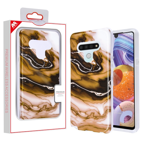 Picture of MyBat Frame Hybrid Case for Lg Stylo 6 - Original Stone Marbling Transparent