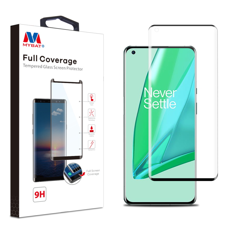 Picture of MyBat Full Coverage Tempered Glass Screen Protector for Oneplus 9 Pro - Black